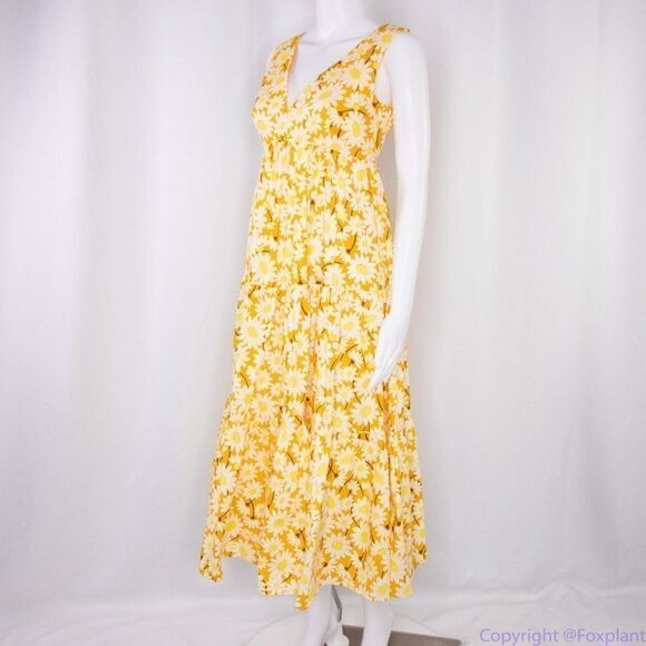 NWT kate spade Kate Daisy Vineyard Midi Cotton Dress, Yellow - Picture 16 of 16